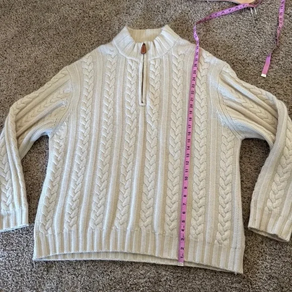 Daniel Cremieux 100% Cashmere Quarter Zip Sweater in Beige
size XXL - Picture 10 of 12